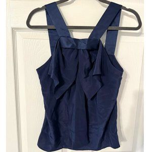 Prabal Gurung Silk Bow Front Blouse - Size 4 - Navy